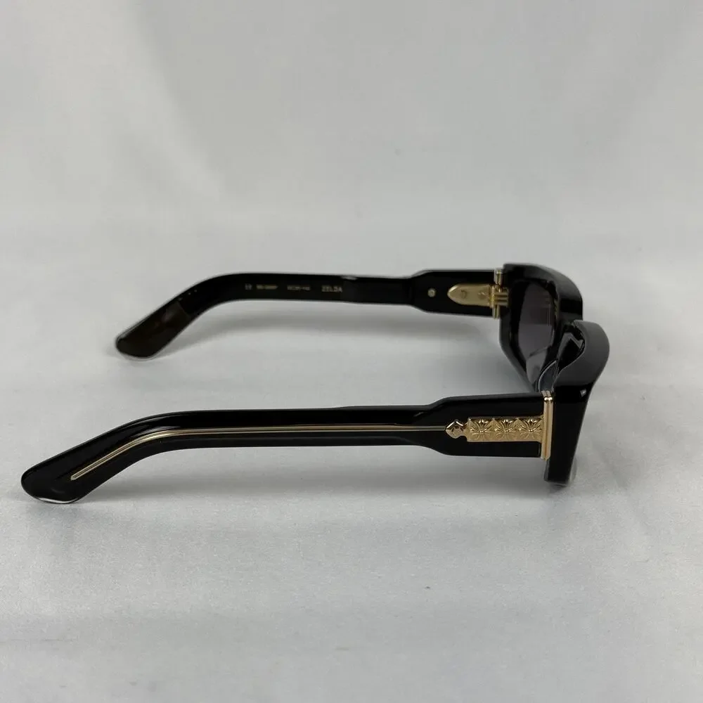 Chrome Hearts Zelda Sunglasses Black Acetate 18K Gold Plated BK-18KGP w Case